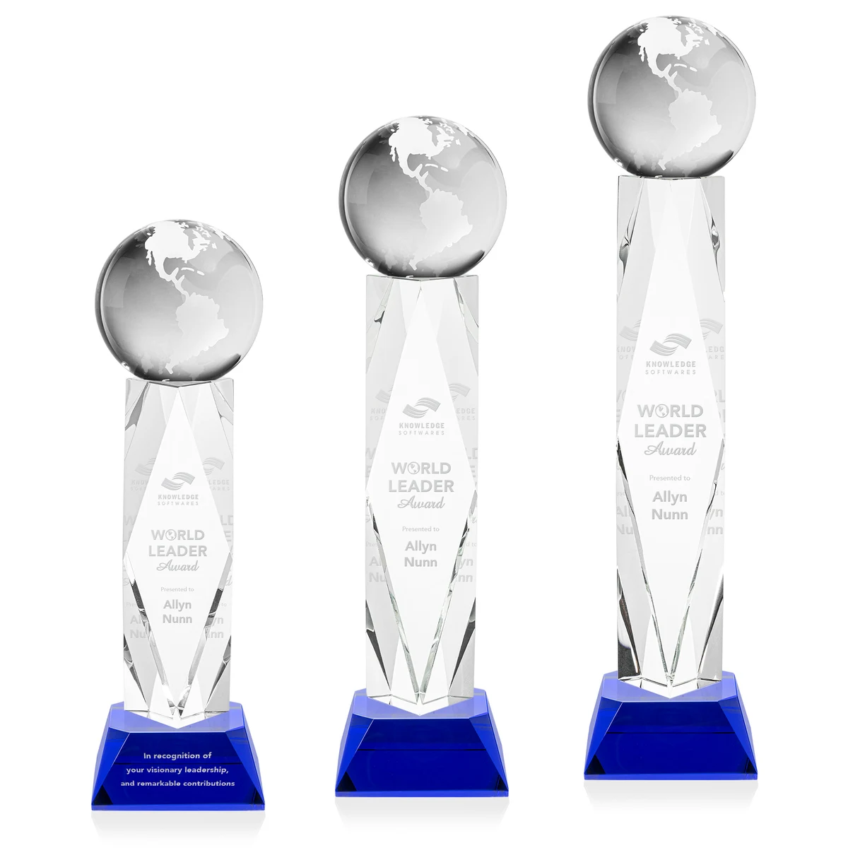 Globe Award on Toscana Base - Blue 1