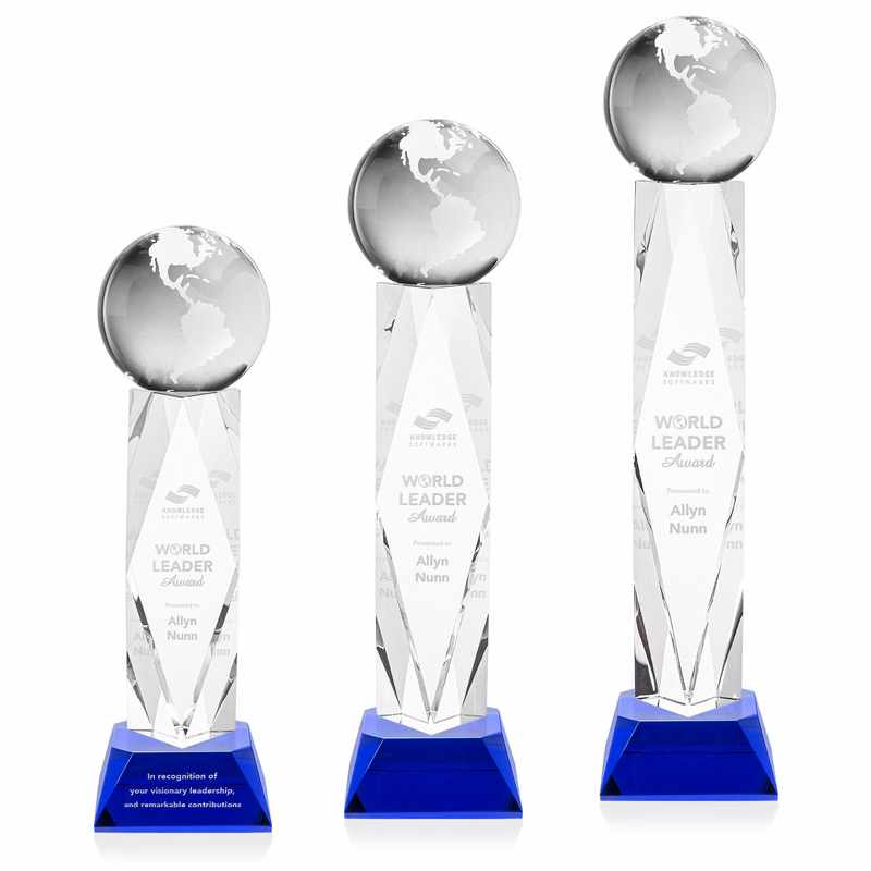 Globe Award on Toscana Base - Blue