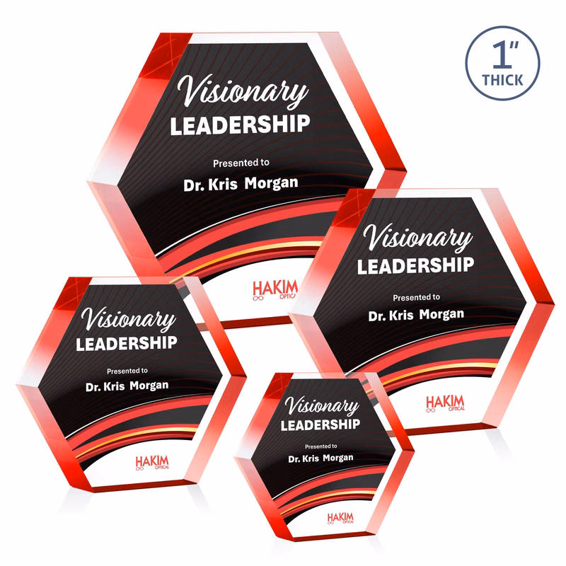 Markville Hexagon VividPrint™ Award - Red