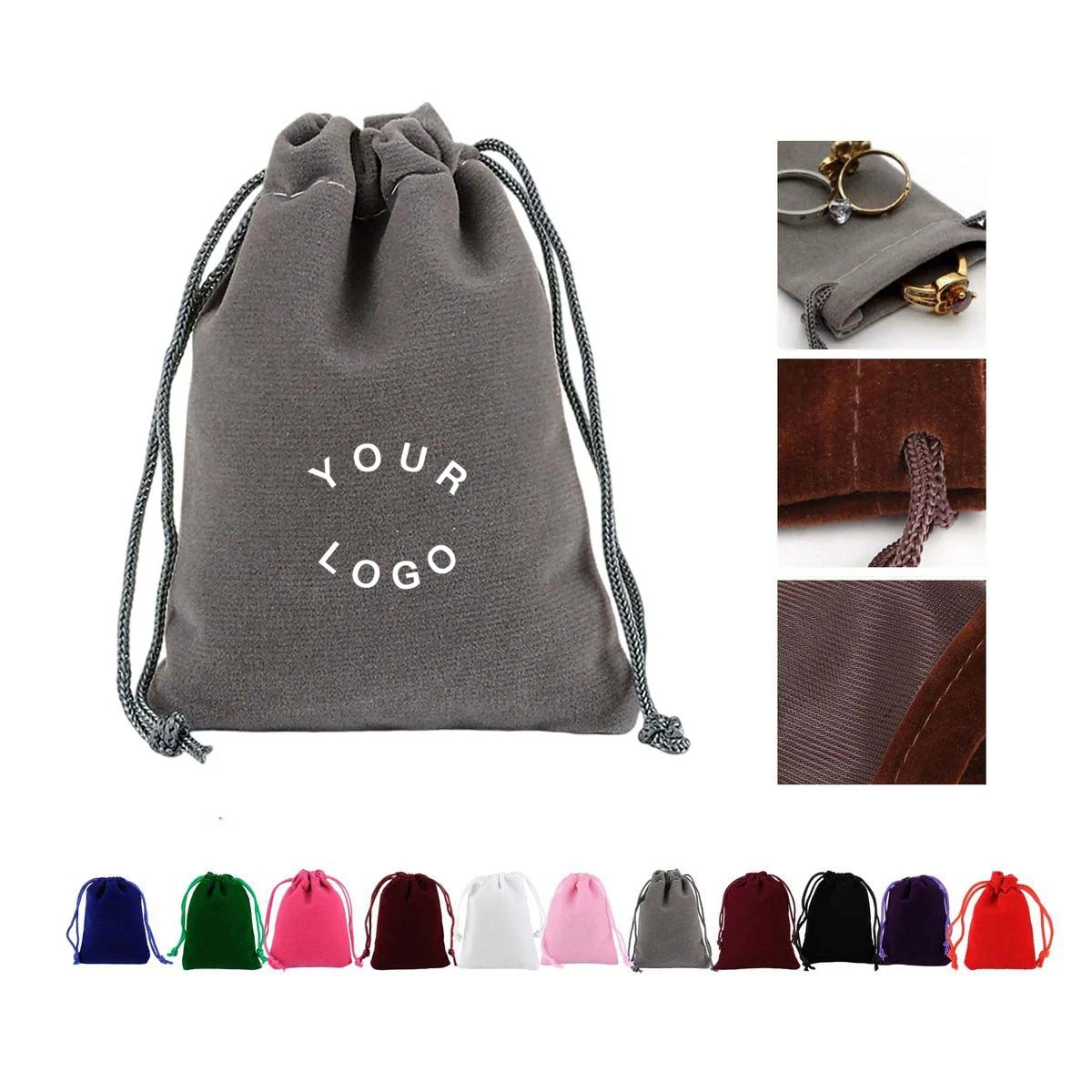 Velvety Flocking Jewelry Pouch Lightweight 1