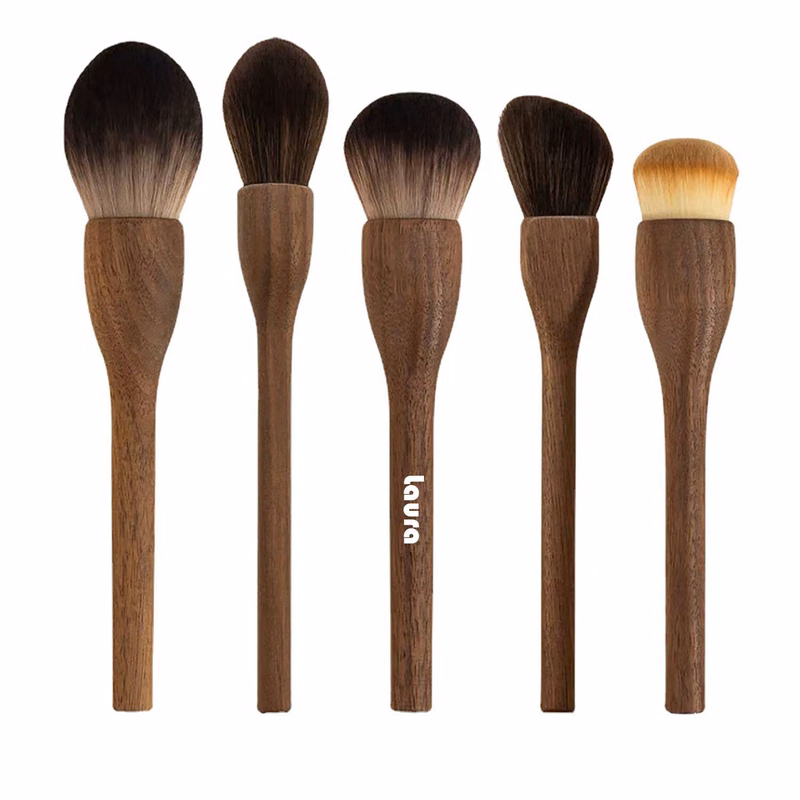Wood Makeup Brush Set