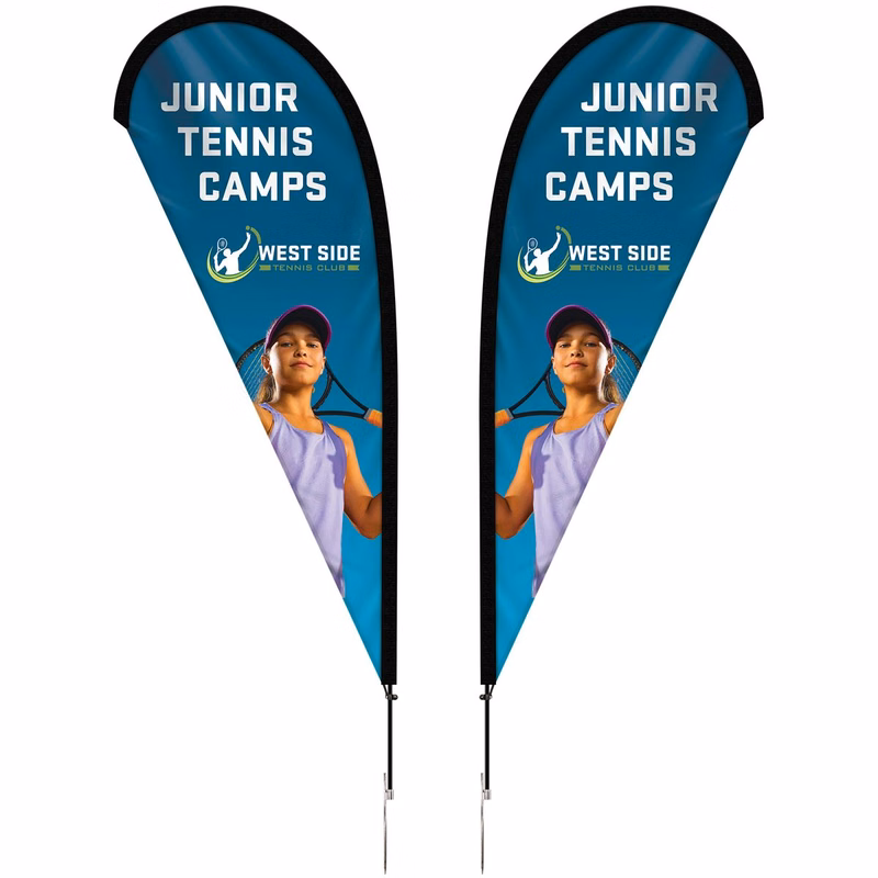 8' Double Sided Portable Teardrop Banner w/ Hardware Set