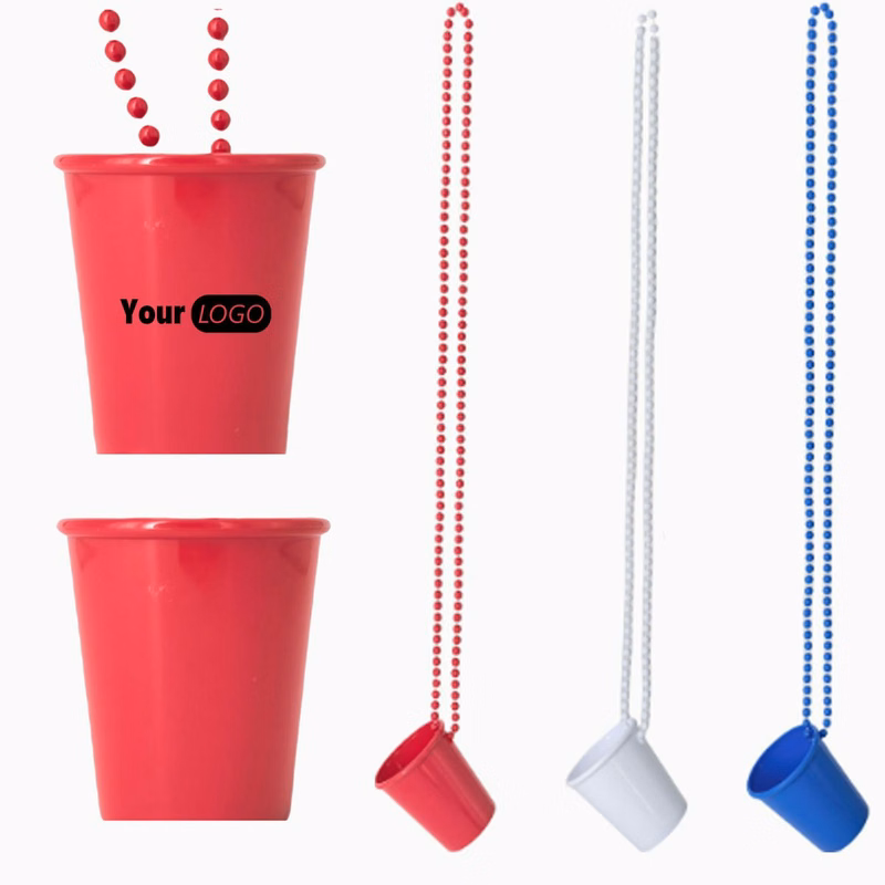 Colorful Beaded Shot Glass Necklace