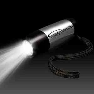 Silver 4" Tapered Metallic LED Flashlight 1