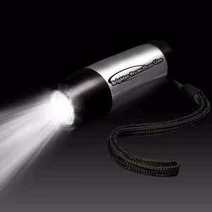 Silver 4" Tapered Metallic LED Flashlight