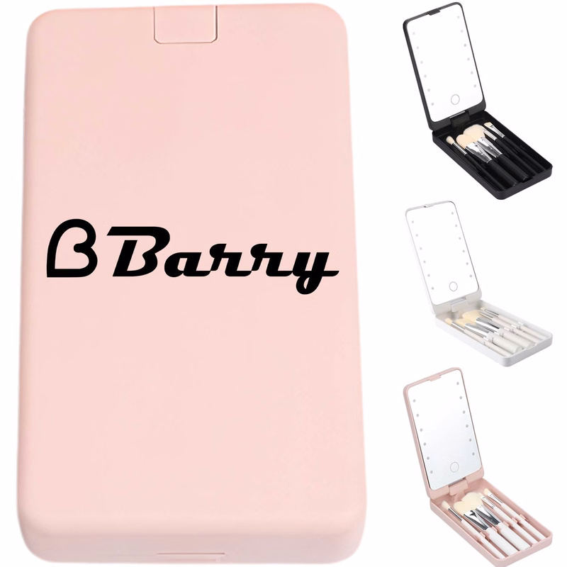 LED Foldable Makeup Mirror w/Brush