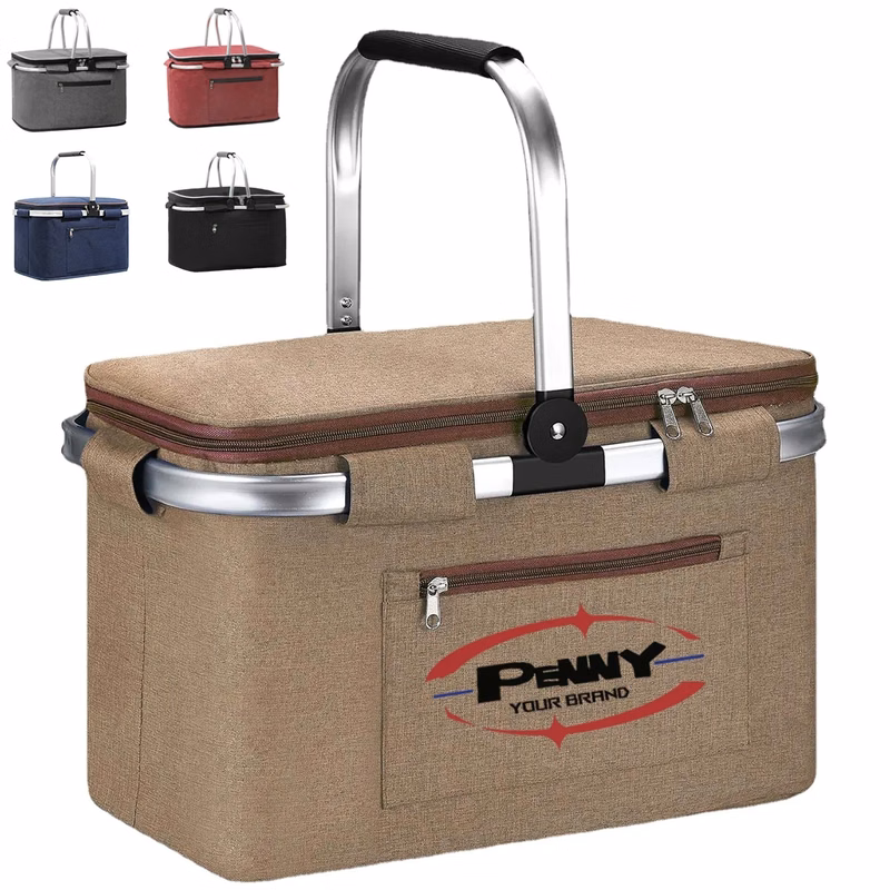 Collapsible Foldable Insulated Picnic Shopping Tote Basket