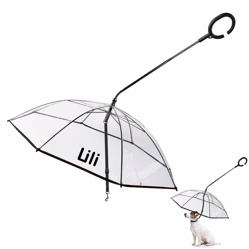 Clear Pet Umbrella With Leash