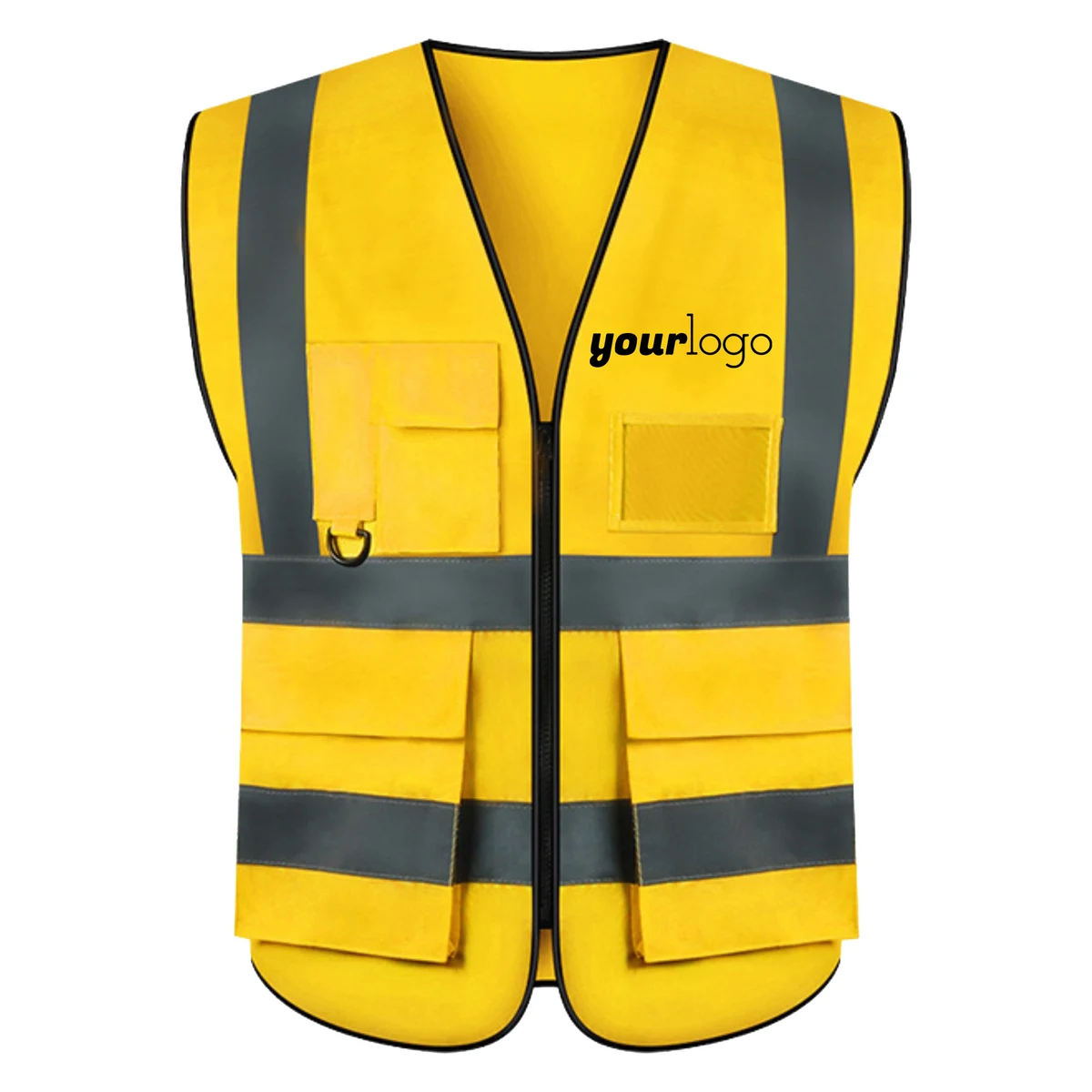 Zippered Utility Vest With Reflective Panels 1
