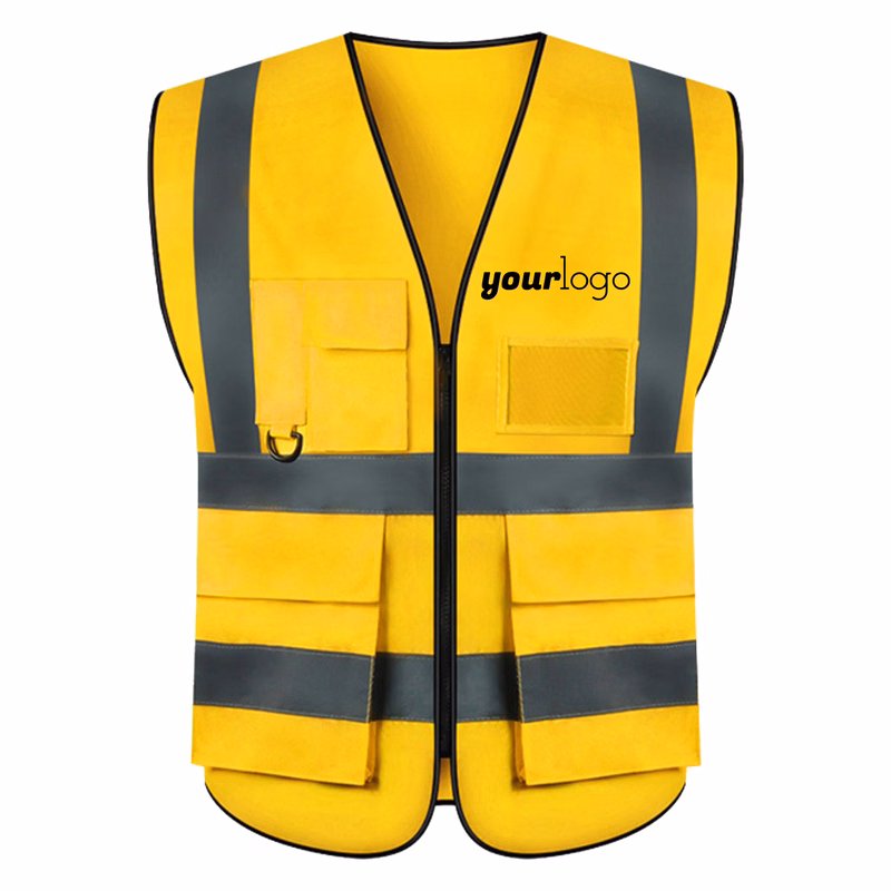 Zippered Utility Vest With Reflective Panels
