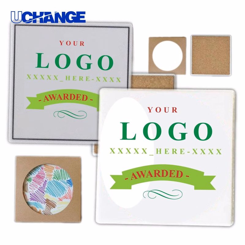Full Color Square Slate Coaster Set Mat