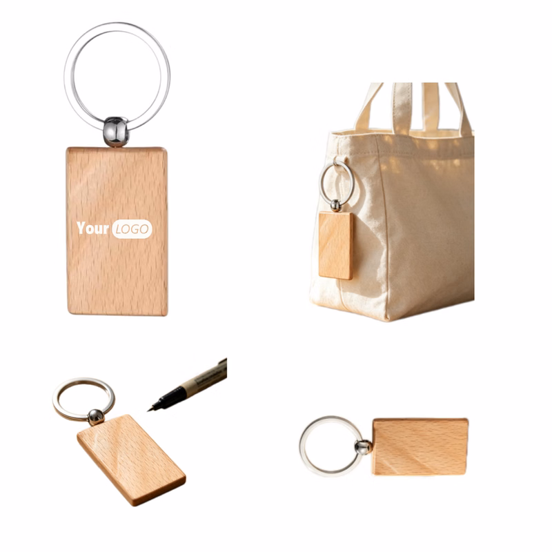 Rectangular Wooden Keychain