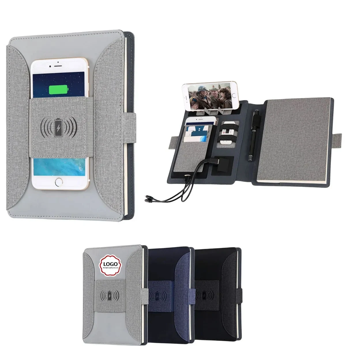 8000mAh Business Padfolio With Wireless Charge and USB 1