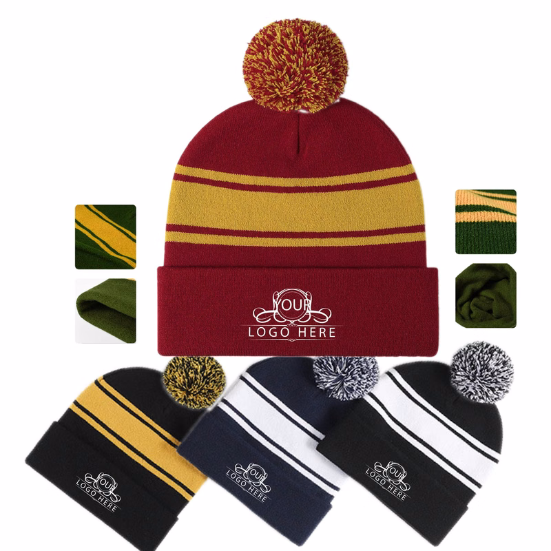 Adult Pom Pom Knit Beanie