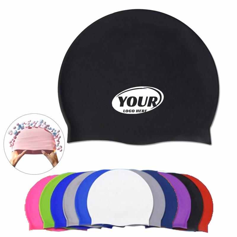 Plain Color Stretchable Silicone Swim Cap
