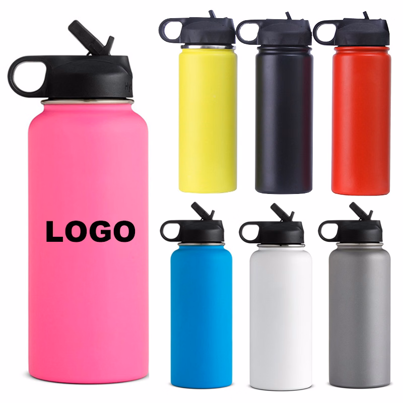 32 OZ. Stainless Steel Water Bottle with Straw Lid