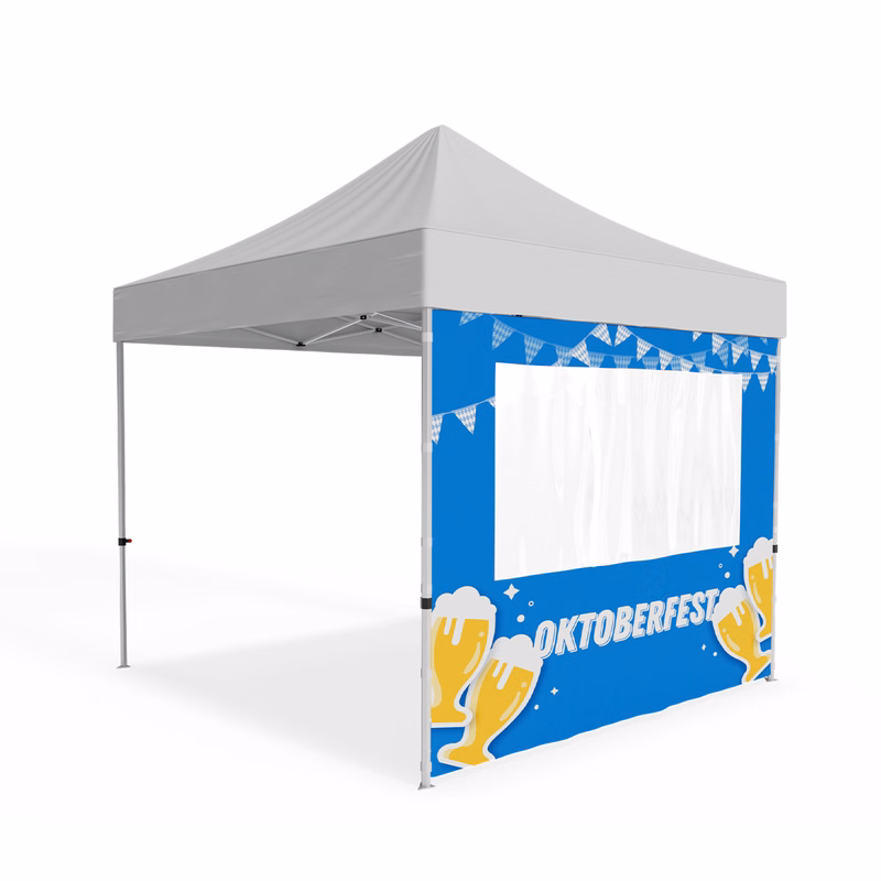 10ft Full Rear/Side Tent Wall Only w/Single Window - 2 Side Imprint