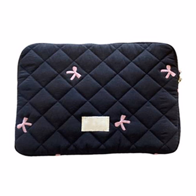 Cute Diamond Embroidered Bow Tablet Laptop Storage Bag