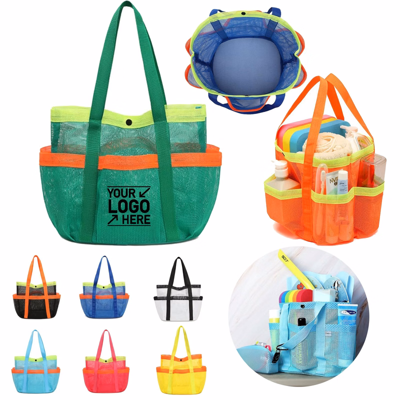 Large Travel Tote Bag Strong Lightweight Bag Mesh Beach Bag For Family Vacation