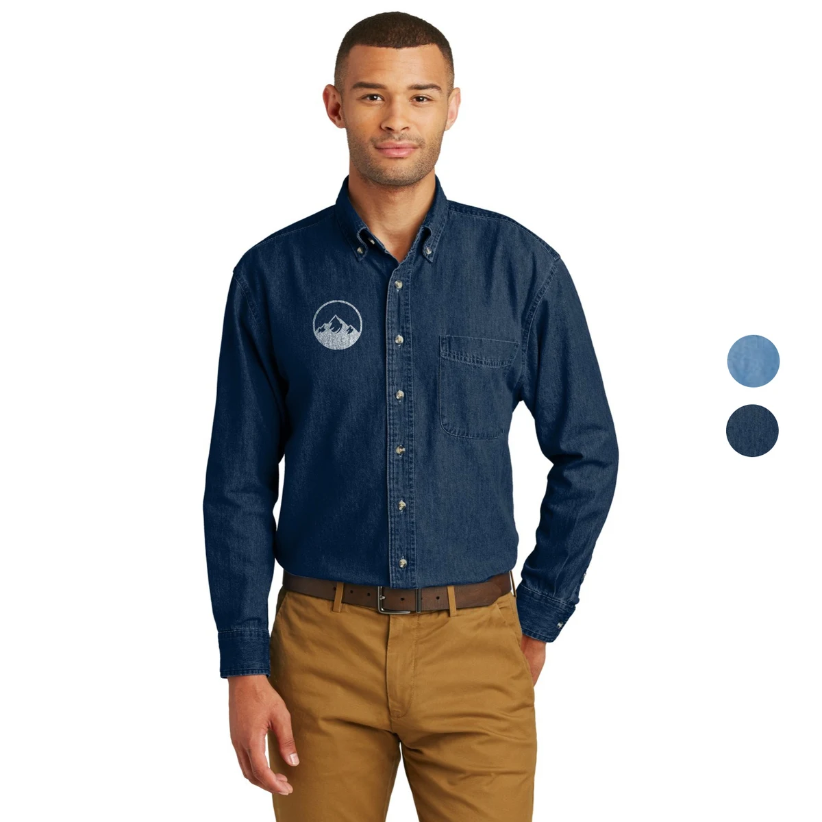 Port & Company Long Sleeve Value Denim Shirts w/ 6.5 oz. 1