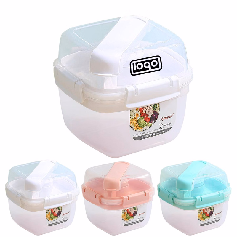 Double-Layer Sealed Bento Box w/ Utensils