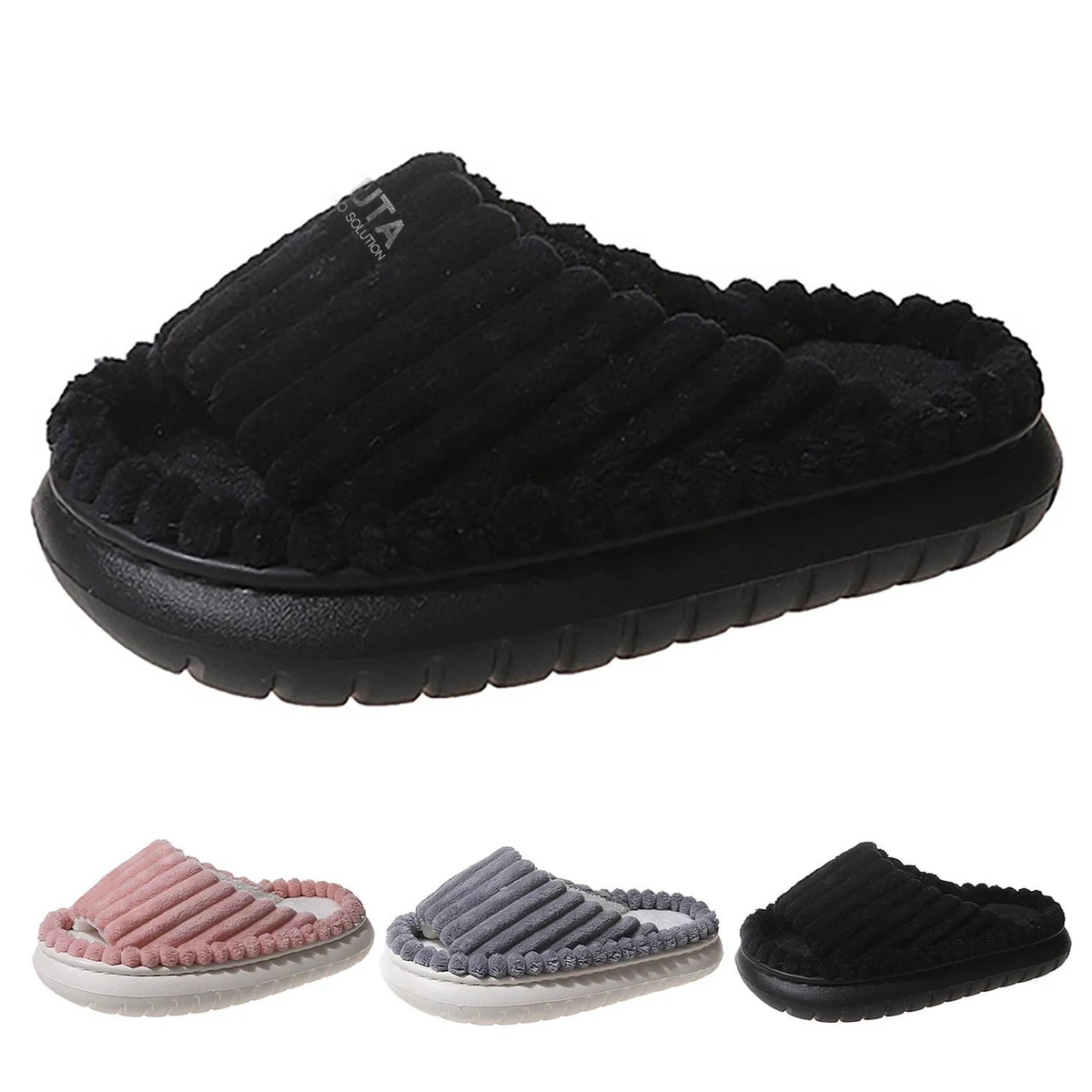 Summer Non-Slip Open-Toe Cotton Slippers 1