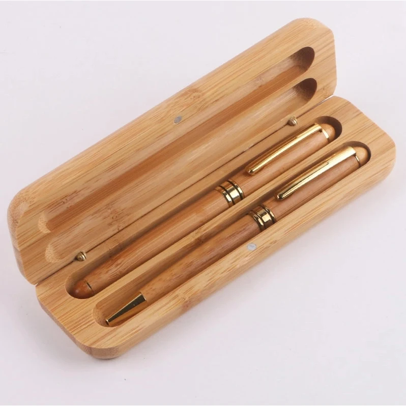 Bamboo Pens Set with Gift Case, Promotional Business Pens 1