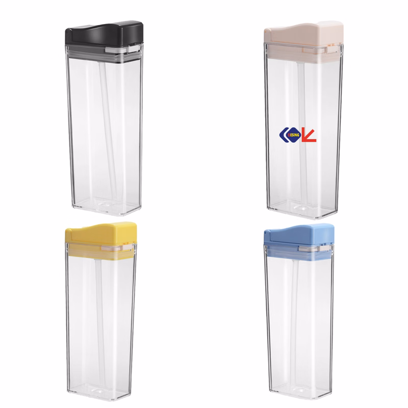 Portable PC Drink Cup with Straw Lid