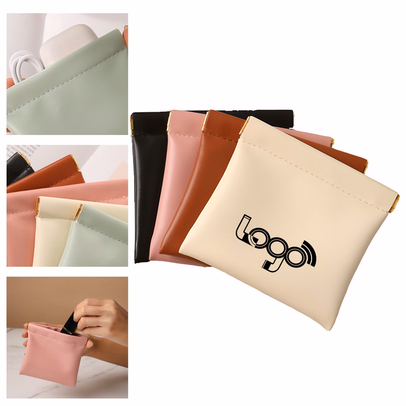 Minimalist PU Leather Accessory Pouch