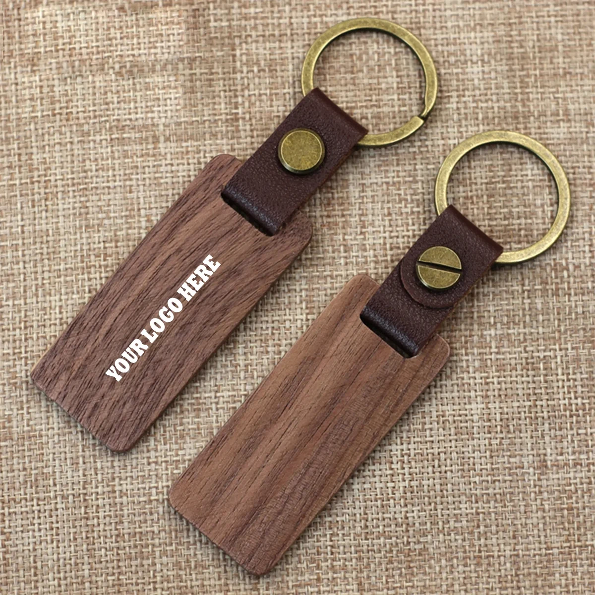 Black Walnut Wood Key Chain Pendant MOQ 100PCS 1