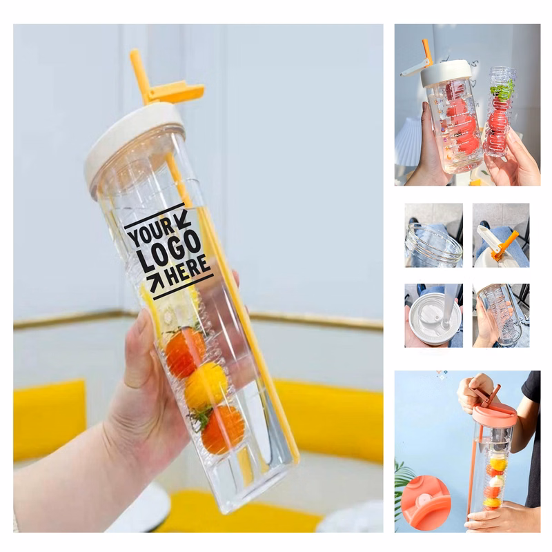 27 OZ Simply Modern Foldable Reusable Fruit Infuser Straw Water Bottle