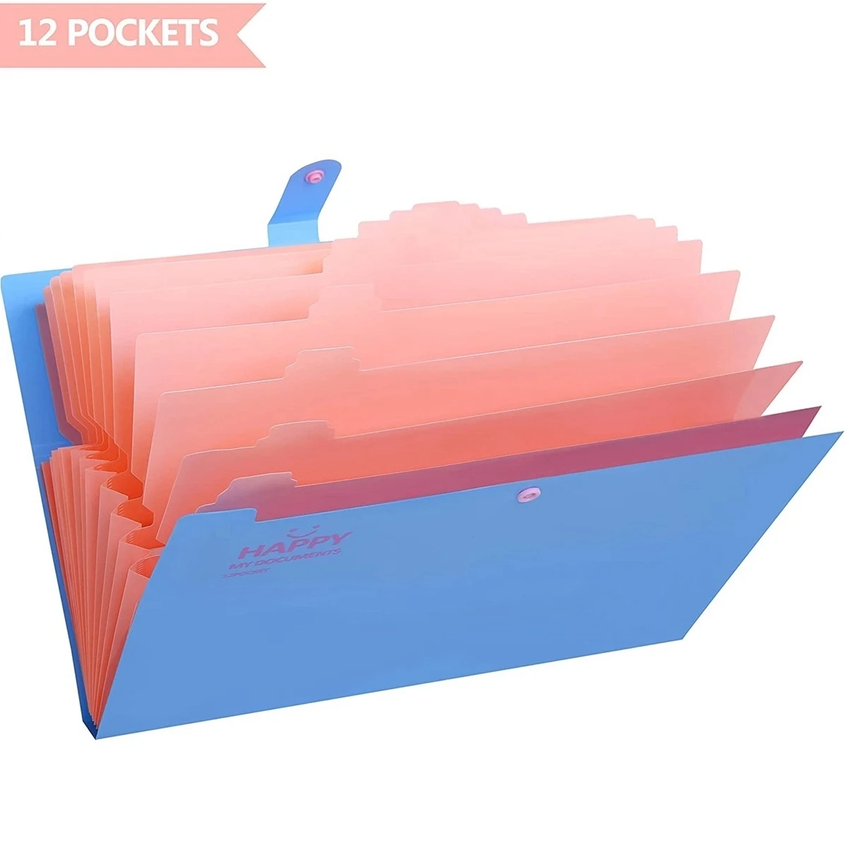 12 Pocket Plastic Expanding File Folder 1