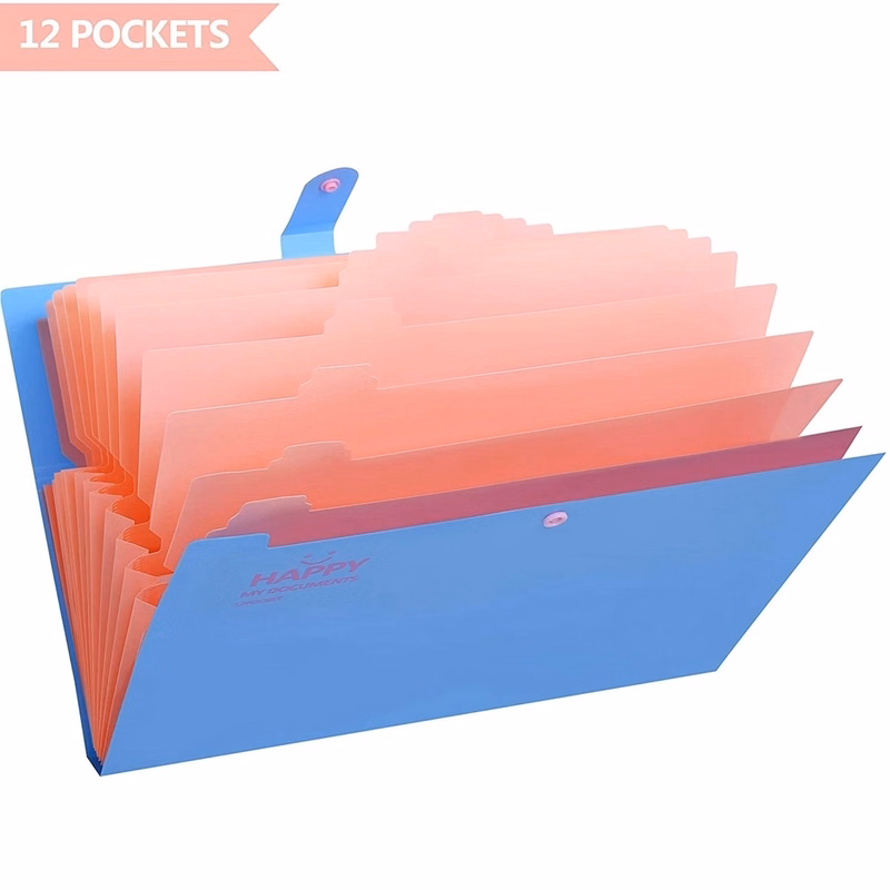 12 Pocket Plastic Expanding File Folder