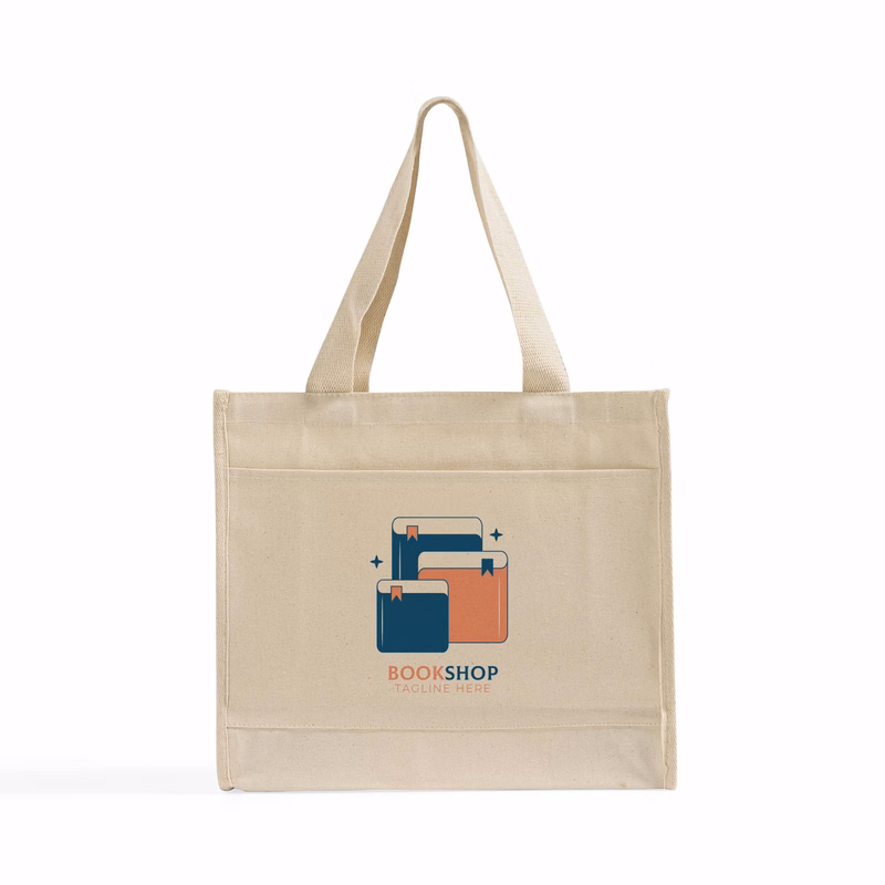 Color-Trim Canvas Tote Bag