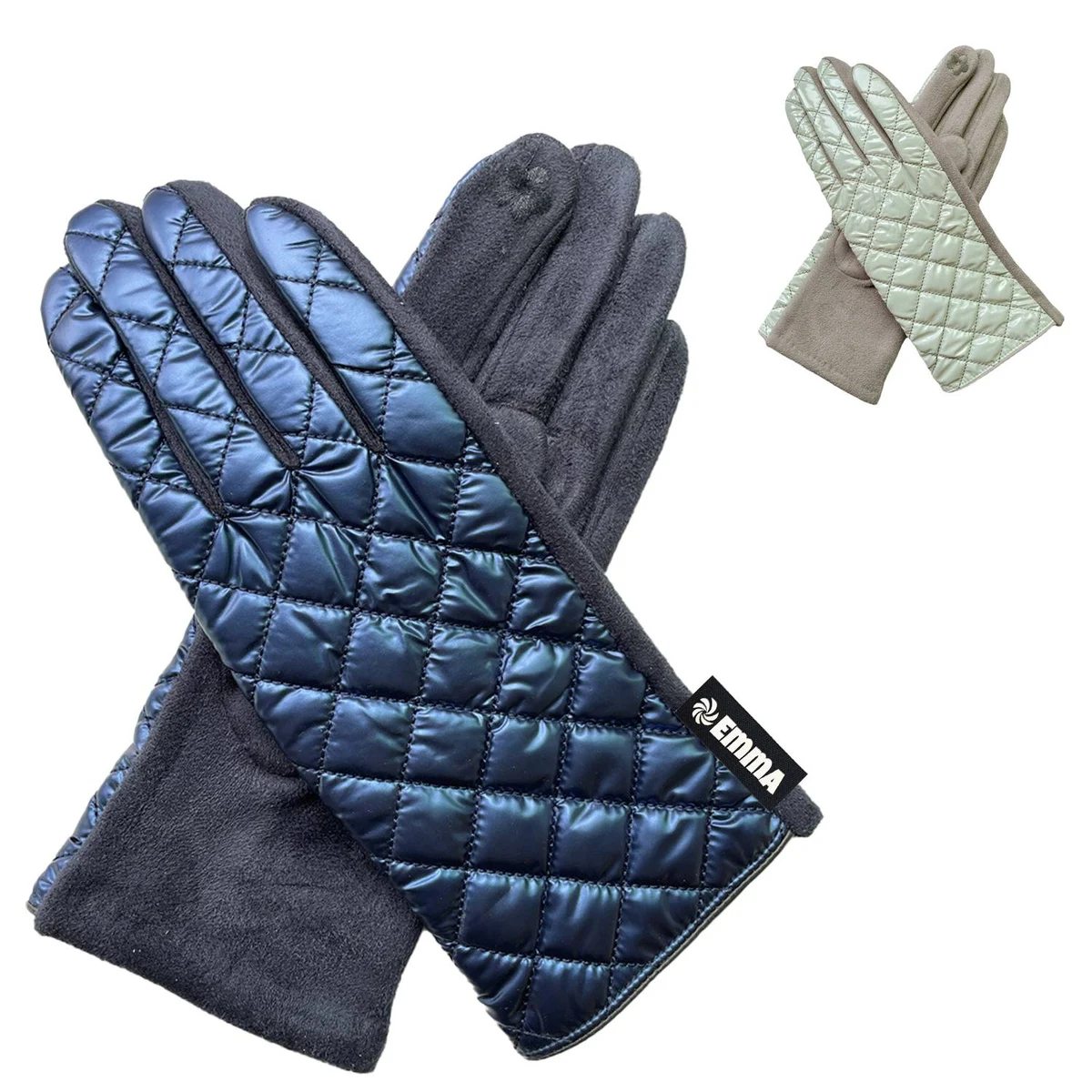 Women's Lightweight Black Quilted Gloves 1