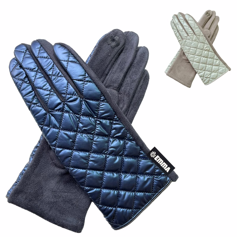 Women's Lightweight Black Quilted Gloves