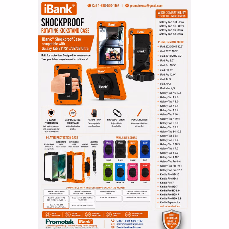 iBank ® Shockproof Case compatible with Galaxy Tab S11/S10/S9/S8 Ultra