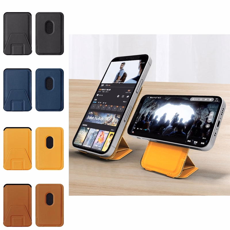 Folding Magnetic Card Holder Safe Leather Wallet