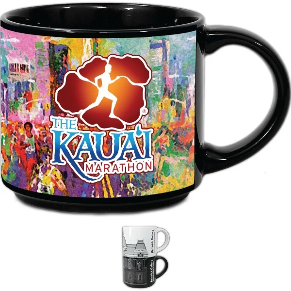 14 oz. Black Metro Mug 1