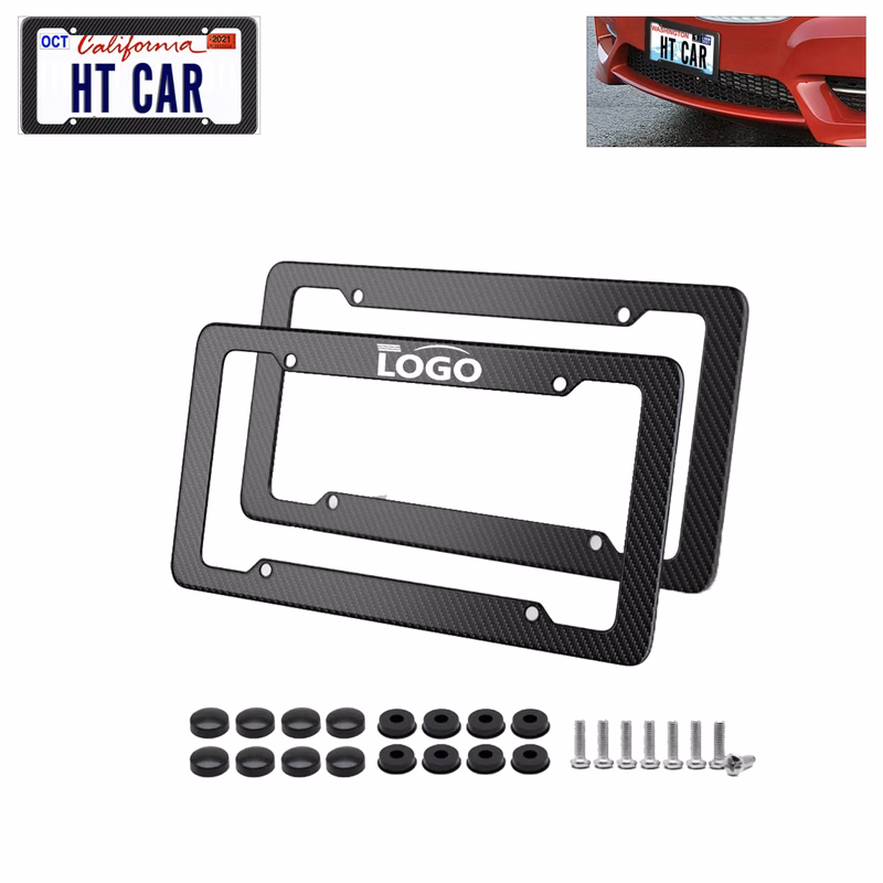 MOQ 100pcs Striped License Plate Holder With Accessories