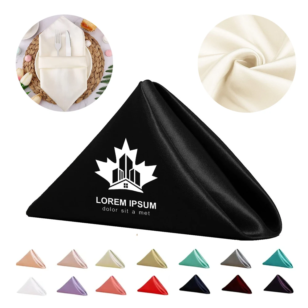 17" Washable Hotel Restaurant Satin Cloth Dinner Napkins 1