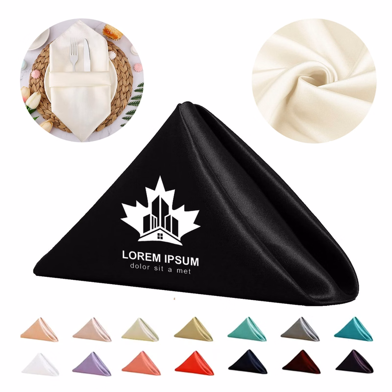 17" Washable Hotel Restaurant Satin Cloth Dinner Napkins