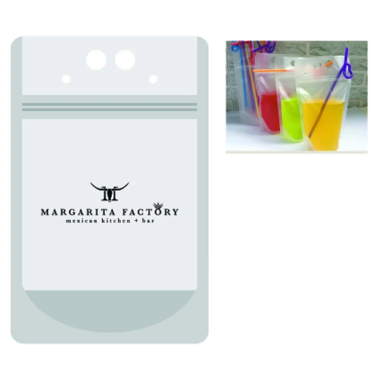 32 oz. Drink Pouch w/Plastic Straw 1
