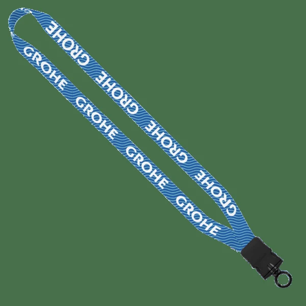 3/4" rPET Dye-Sublimated Lanyard with Plastic Snap-Buckle Release and O-Ring 1