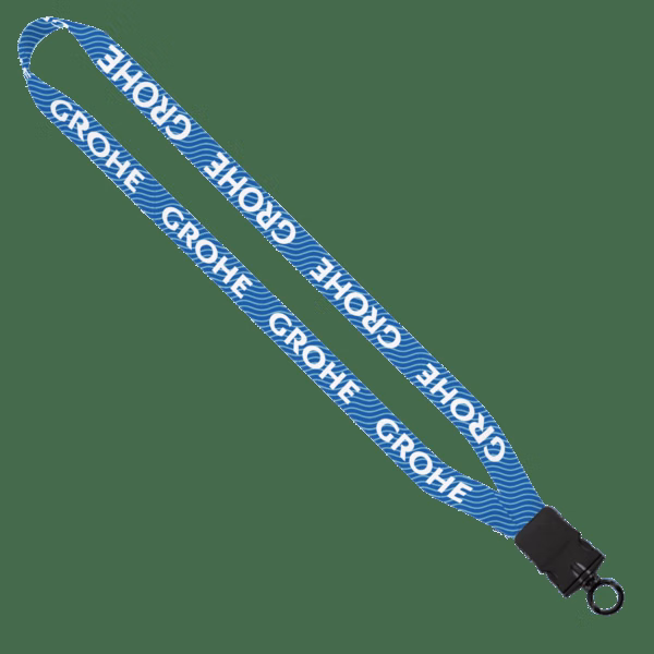 3/4" rPET Dye-Sublimated Lanyard with Plastic Snap-Buckle Release and O-Ring