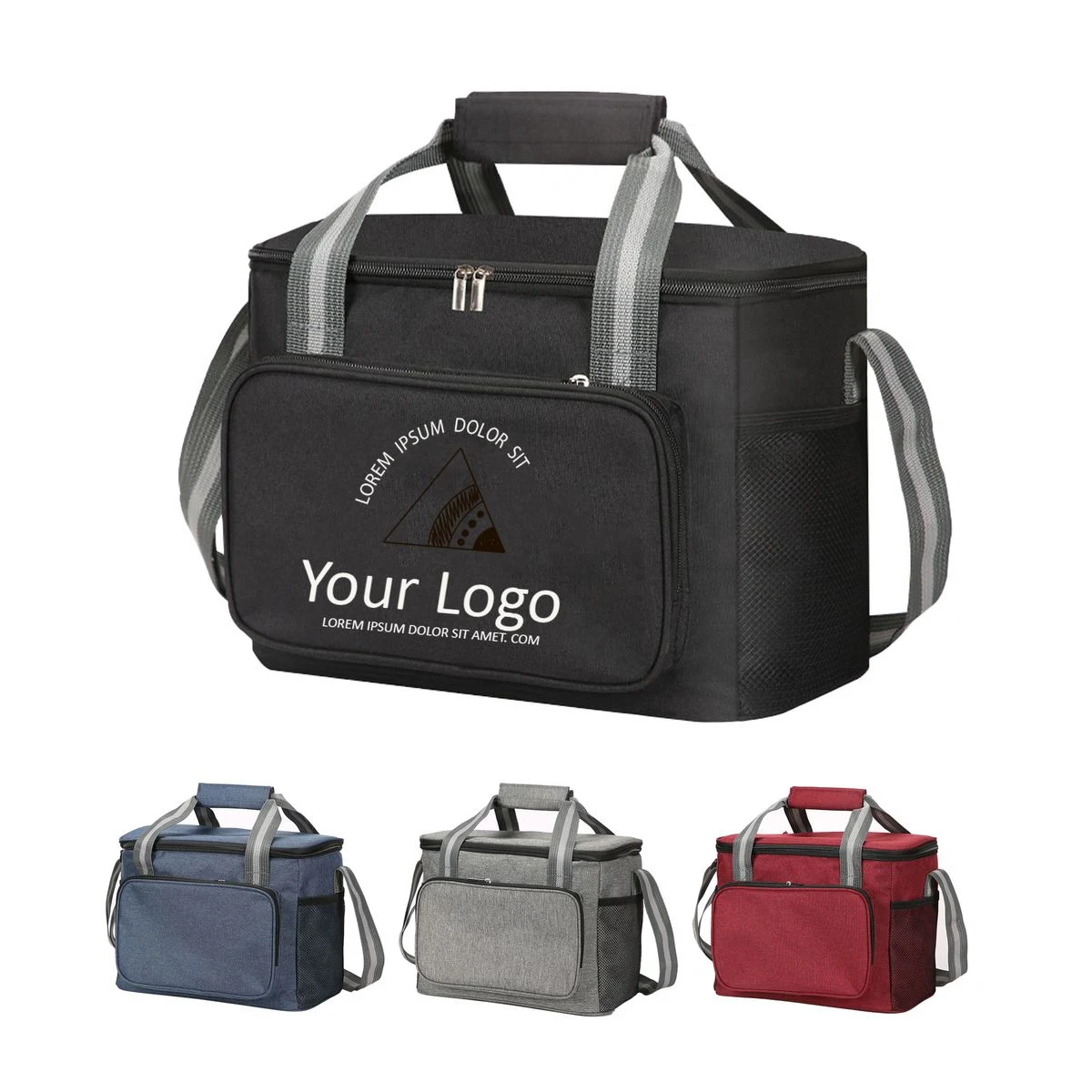 Insulated Oxford Fabric Lunch Cooler Tote with Zipper 1