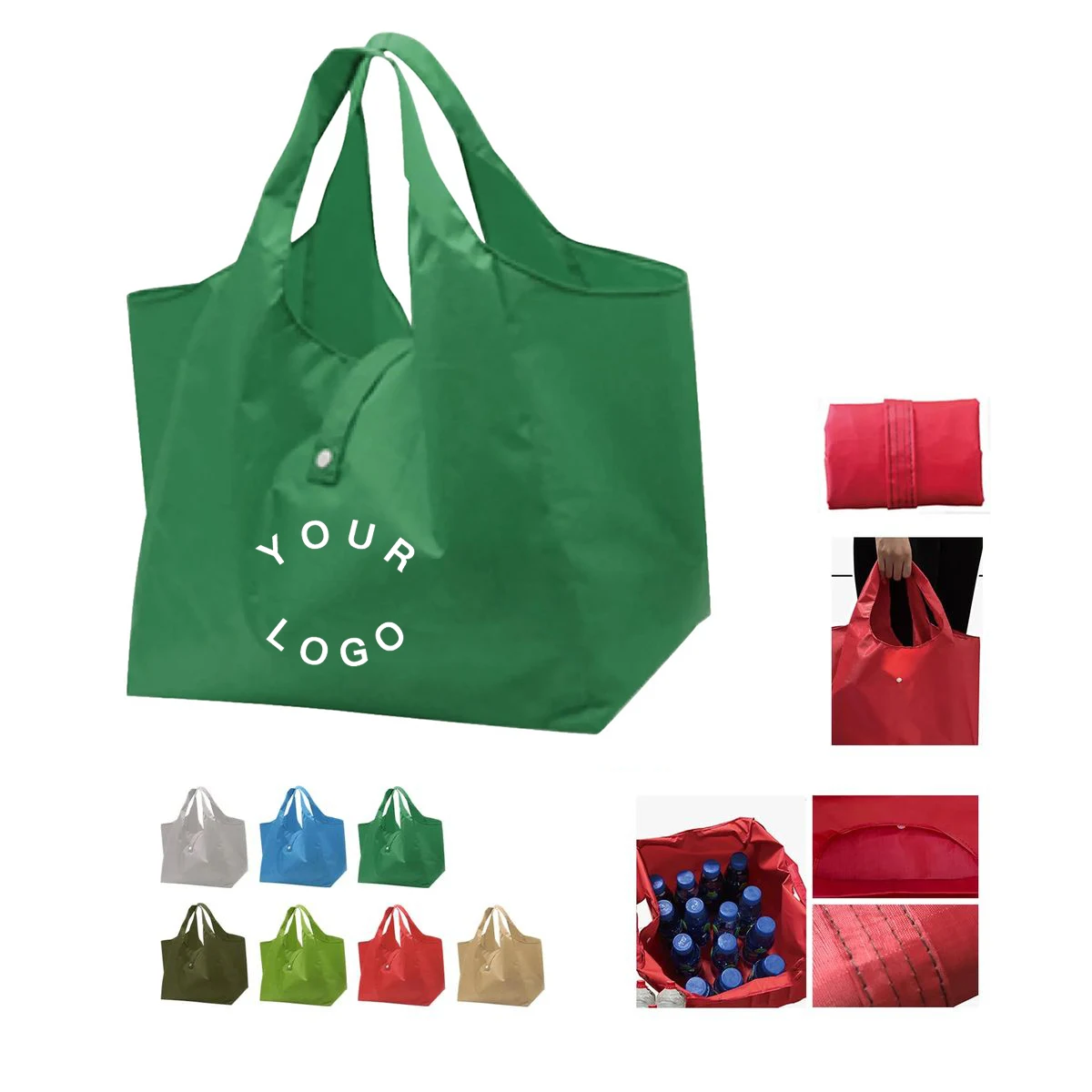Oxford Foldable Grocery Shopping Bag, custom tote bag with logo imprint 1