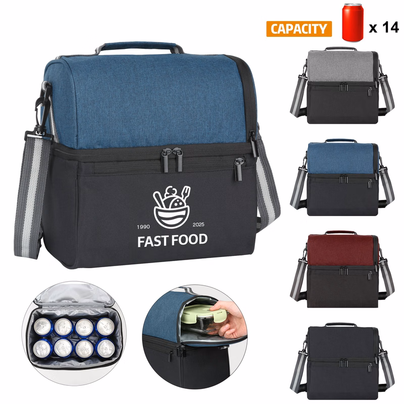 14 Can Dual Compartment Insulated Cooler Bag
