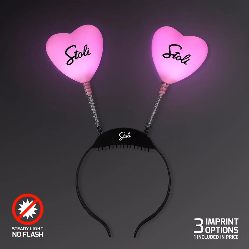 Pink heart light-up head boppers