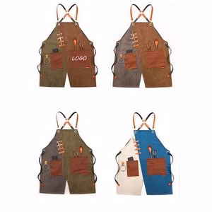 Canvas Adjustable Work Apron with Large Pockets